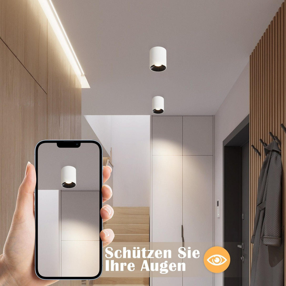 LED-SPOTLEUCHTE Kraft 6/6/7 cm - Weiß, Metall (5.5cm) - Nettlife
