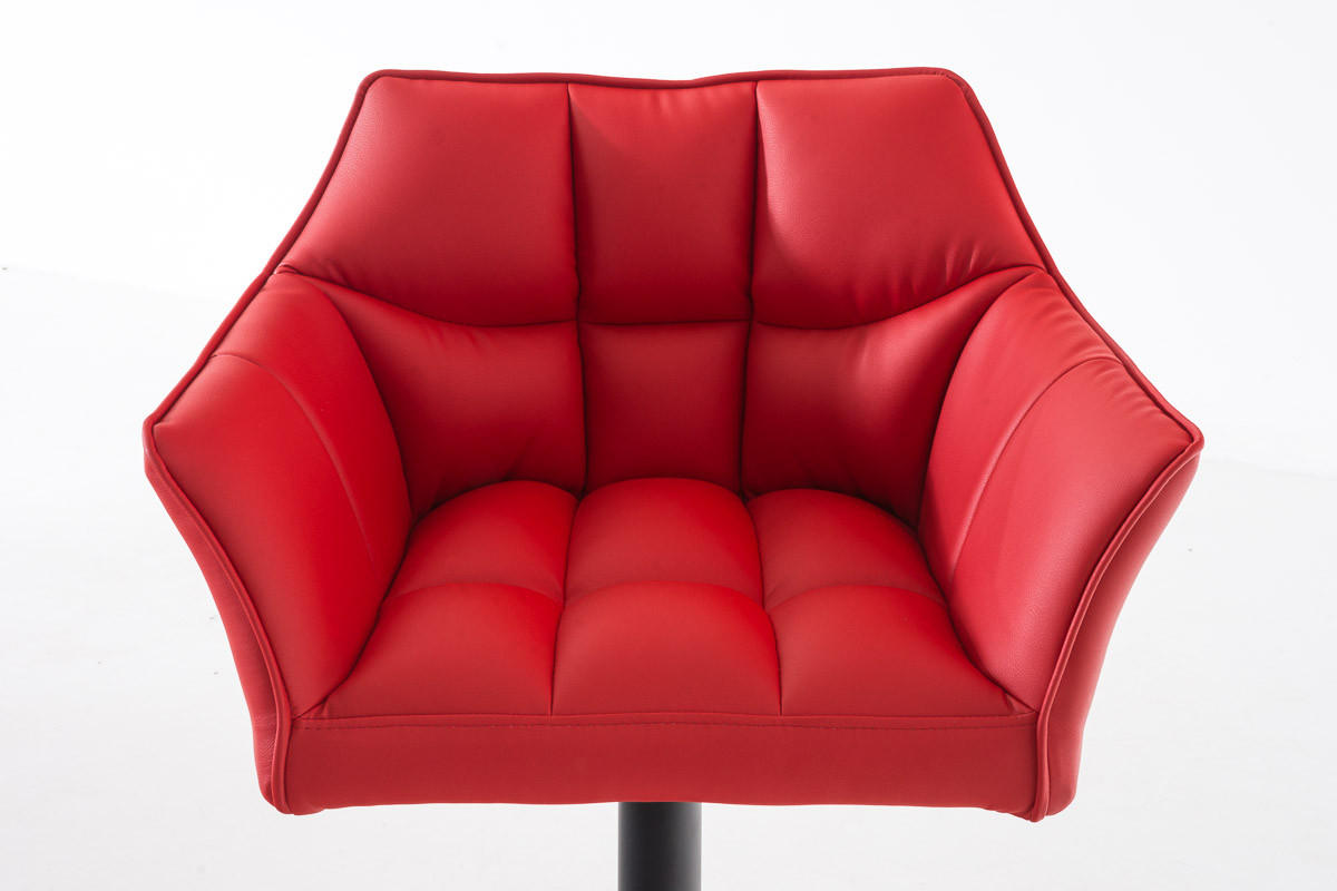 BARHOCKER Sihar Kunstleder Rot Schwarz - Rot, Leder/Metall (64/88/45cm) - DELUKE