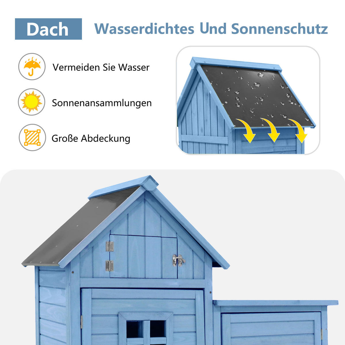 GERÄTEHAUS 118x54x173cm Blau Wetterfest Mit PVC-Dach - Blau, Holzwerkstoff (54/173/118cm) - FLIEKS