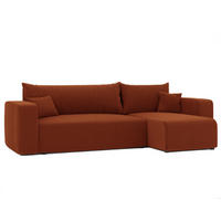 ECKSOFA Luna Mit Schlaffunktion - Rotbraun, Holzwerkstoff/Textil (145/248cm) - Fun Möbel