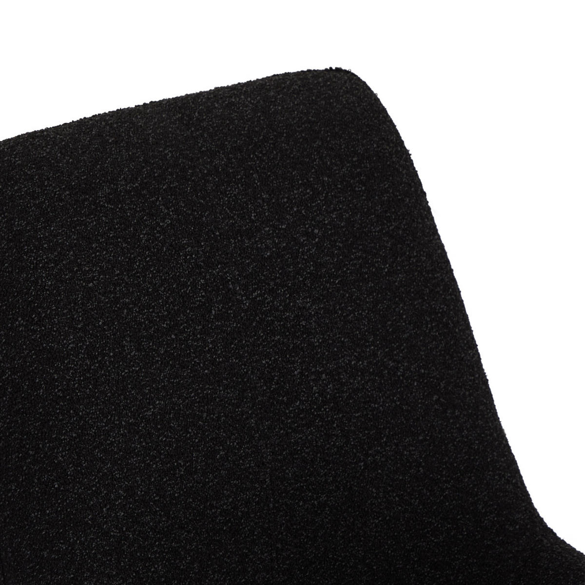 STUHL-SET 2 Stück in Teddystoff - Schwarz, Textil/Metall (52/61cm) - Furnhouse