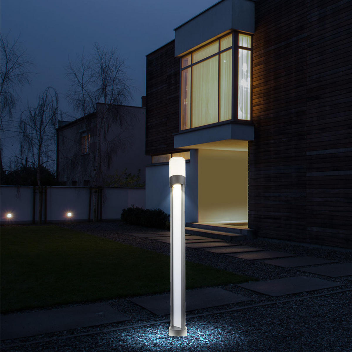 LED AUSSENLEUCHTE Nexa Aluminium Grau - Grau, Kunststoff (11/11/110cm) - Globo Lighting