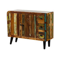KOMMODE Altholz 110x40x86 mehrfarbig lackiert SIXTIES #112 - Multicolor, Holz (110/86/40cm) - Massivmoebel24