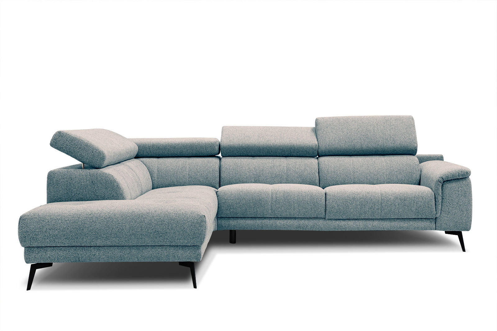 ECKSOFA FIERO 5-Sitzer, mintgrün - Schwarz/Mintgrün, Holzwerkstoff/Textil (158/269cm) - Courtois Laville