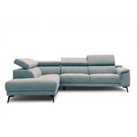 ECKSOFA FIERO 5-Sitzer, mintgrün - Schwarz/Mintgrün, Holzwerkstoff/Textil (158/269cm) - Courtois Laville