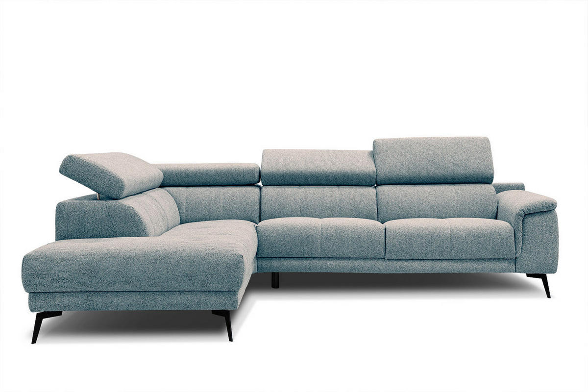 ECKSOFA FIERO 5-Sitzer, mintgrün - Schwarz/Mintgrün, Holzwerkstoff/Textil (158/269cm) - Courtois Laville
