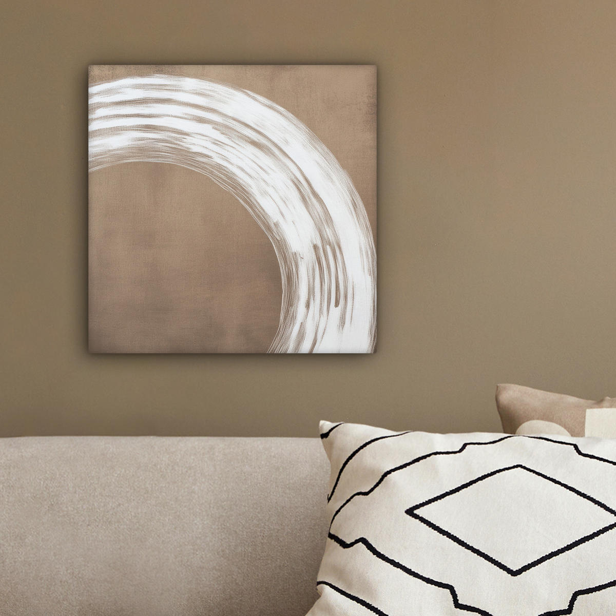 LEINWANDBILD Farbe - Braun - Japandi 20x20 cm - Kupferfarben, Textil (20/20cm) - MuchoWow