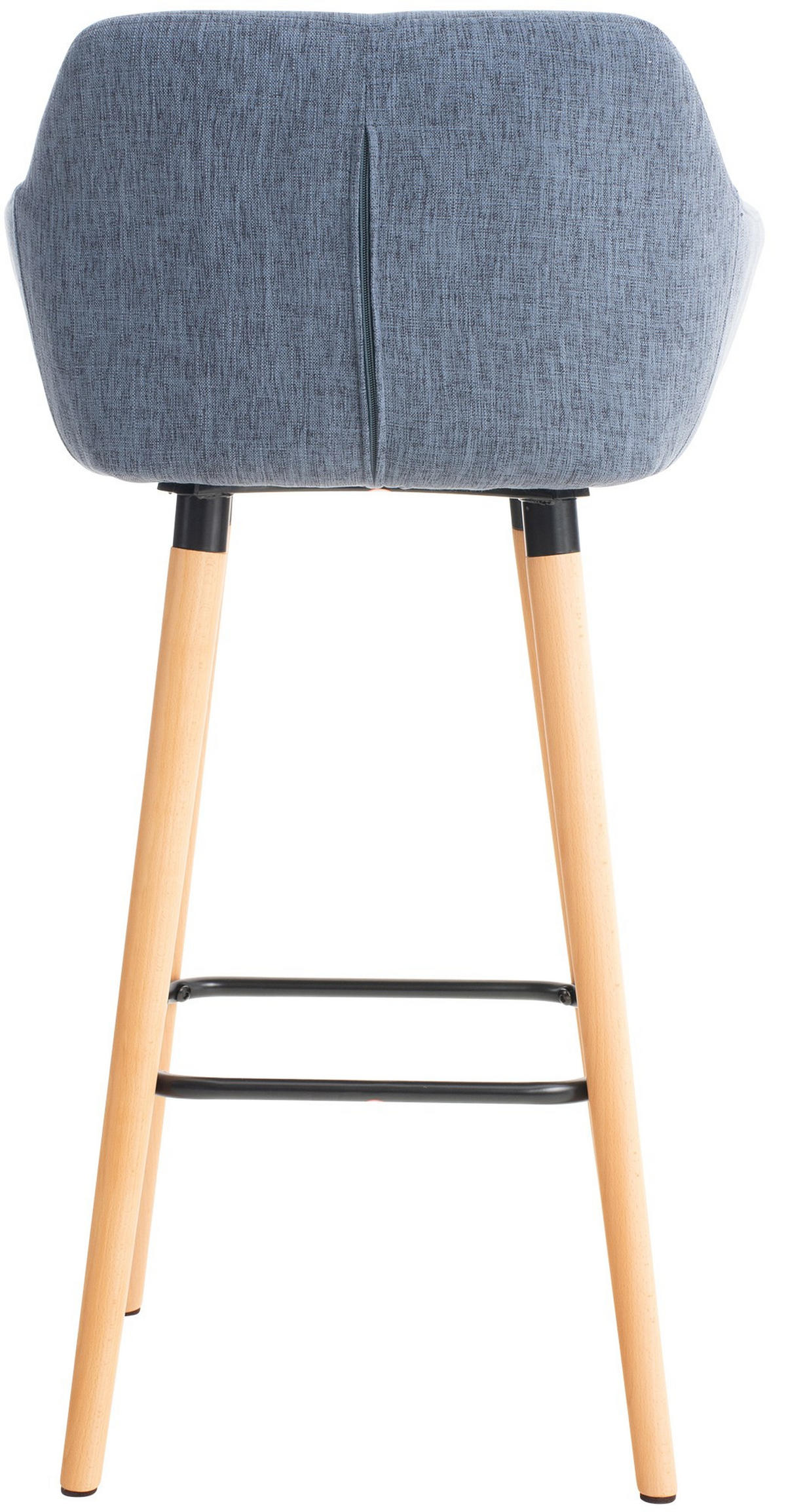 BARHOCKER Stoff blau - Blau/Eukalyptusholzfarben, Holz/Textil (55/99/46cm) - CLP