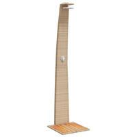 GARTENDUSCHE Beige 55/60/224 Cm Poly Rattan Und Akazienholz - Beige, Holz (55/224/60cm) - vidaXL