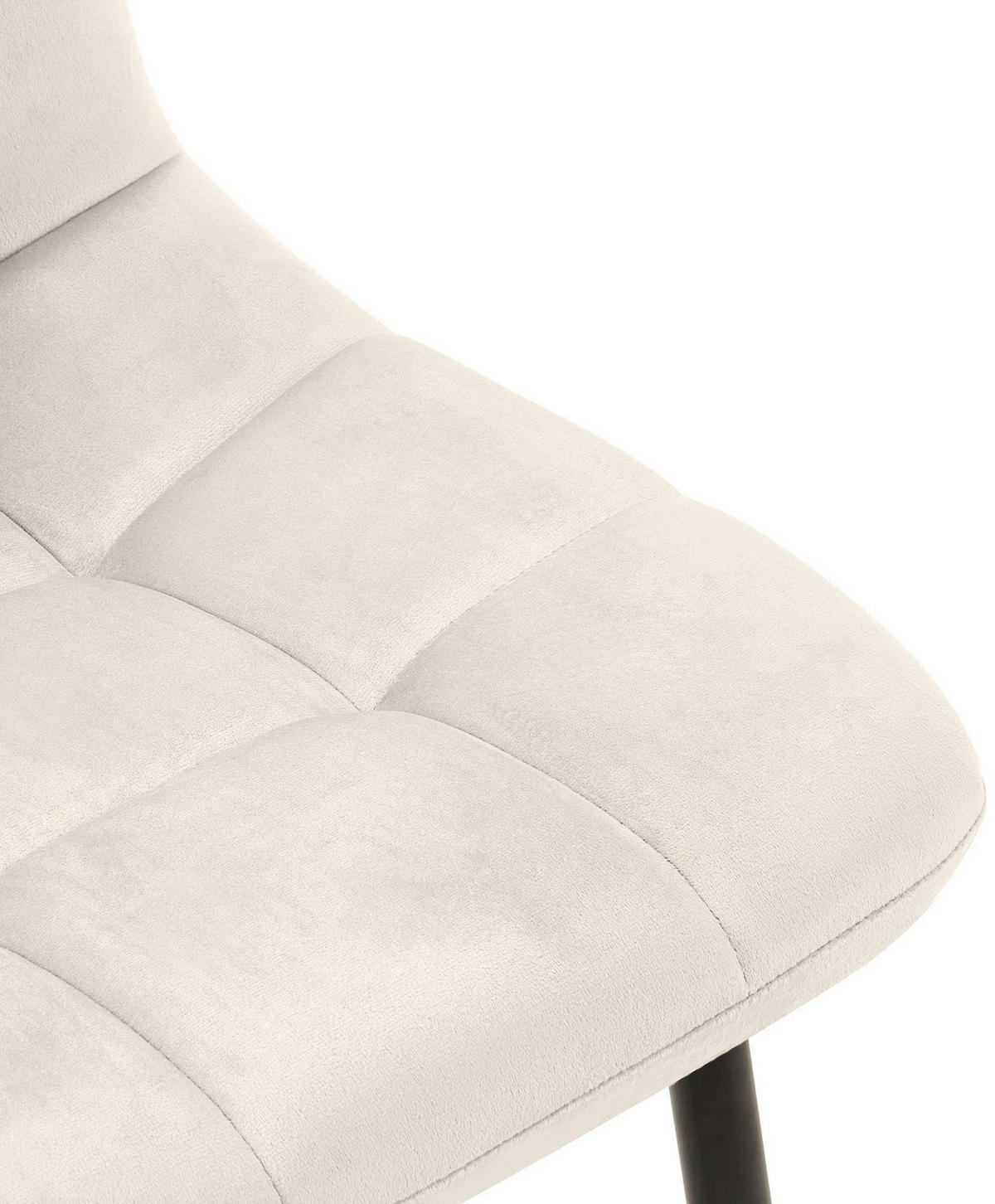 STUHL Samt Cremeweiß - Creme/Schwarz, Textil/Metall (45/84/55cm) - CLP