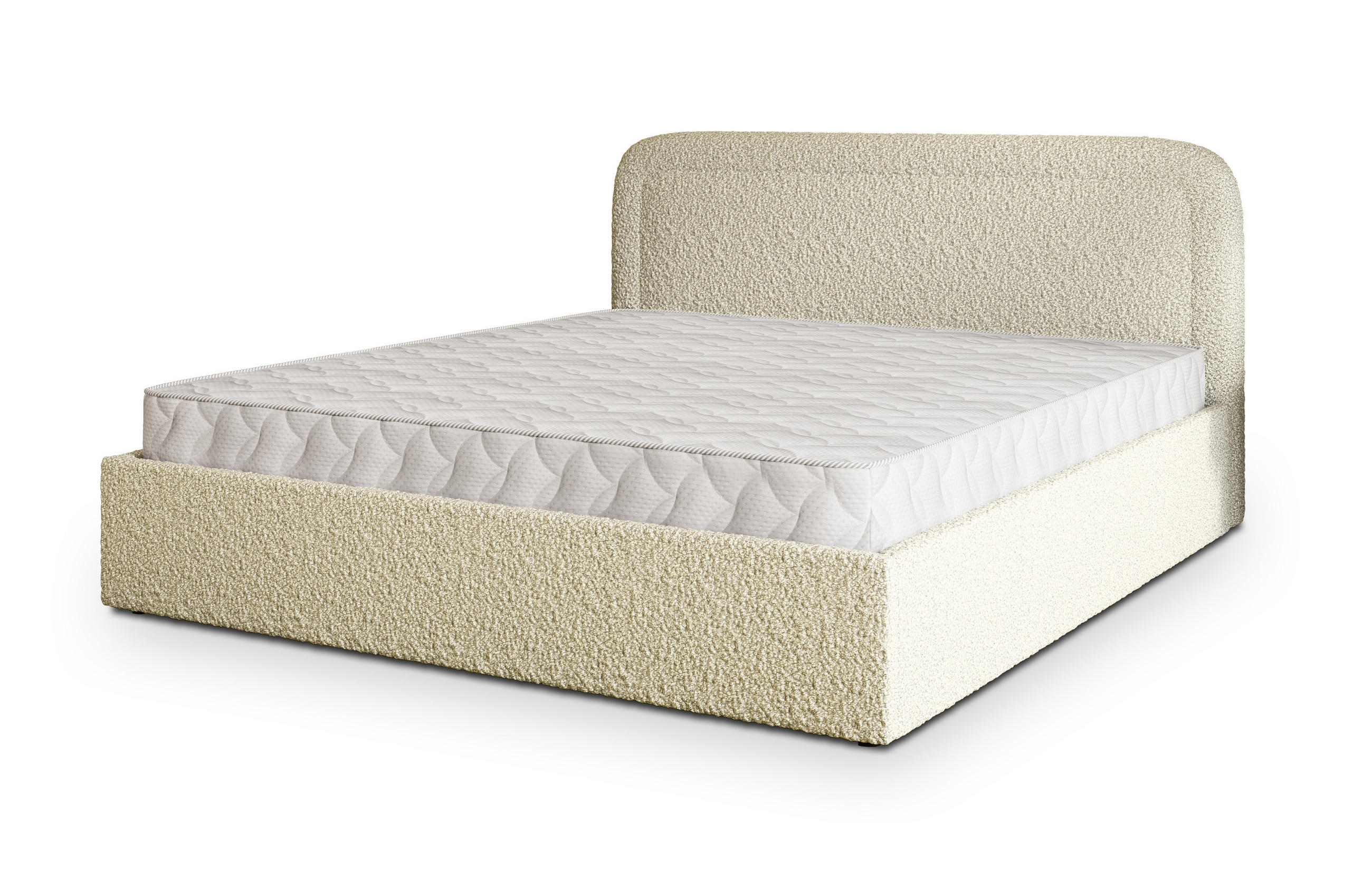 POLSTERBETT BENIRA Q 180x200 cm mit Bettkästen - Creme - Creme, Holz (180/200cm) - MASSENO