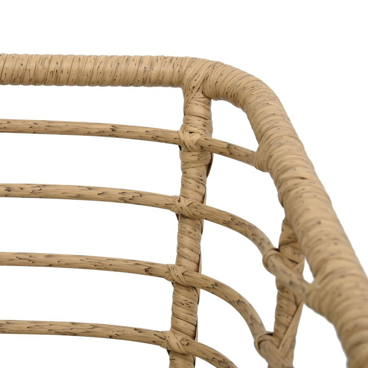 GARTENSTÜHLE 2er Set Mit Auflagen Poly Rattan Eiche - Creme/Braun, Kunststoff/Textil (63.5/77/53.5cm) - vidaXL