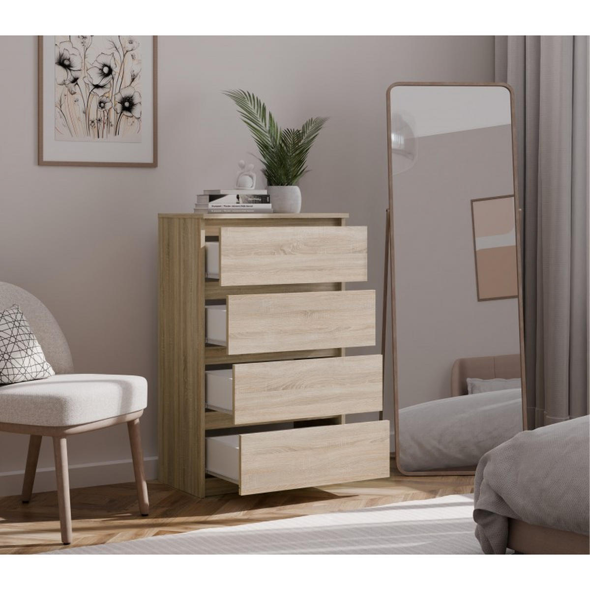 KOMMODE Sonoma Eiche 70/97/40 - Sonoma Eiche, Holzwerkstoff (70/97/40cm) - RAUMHIRSCH FURNITURE