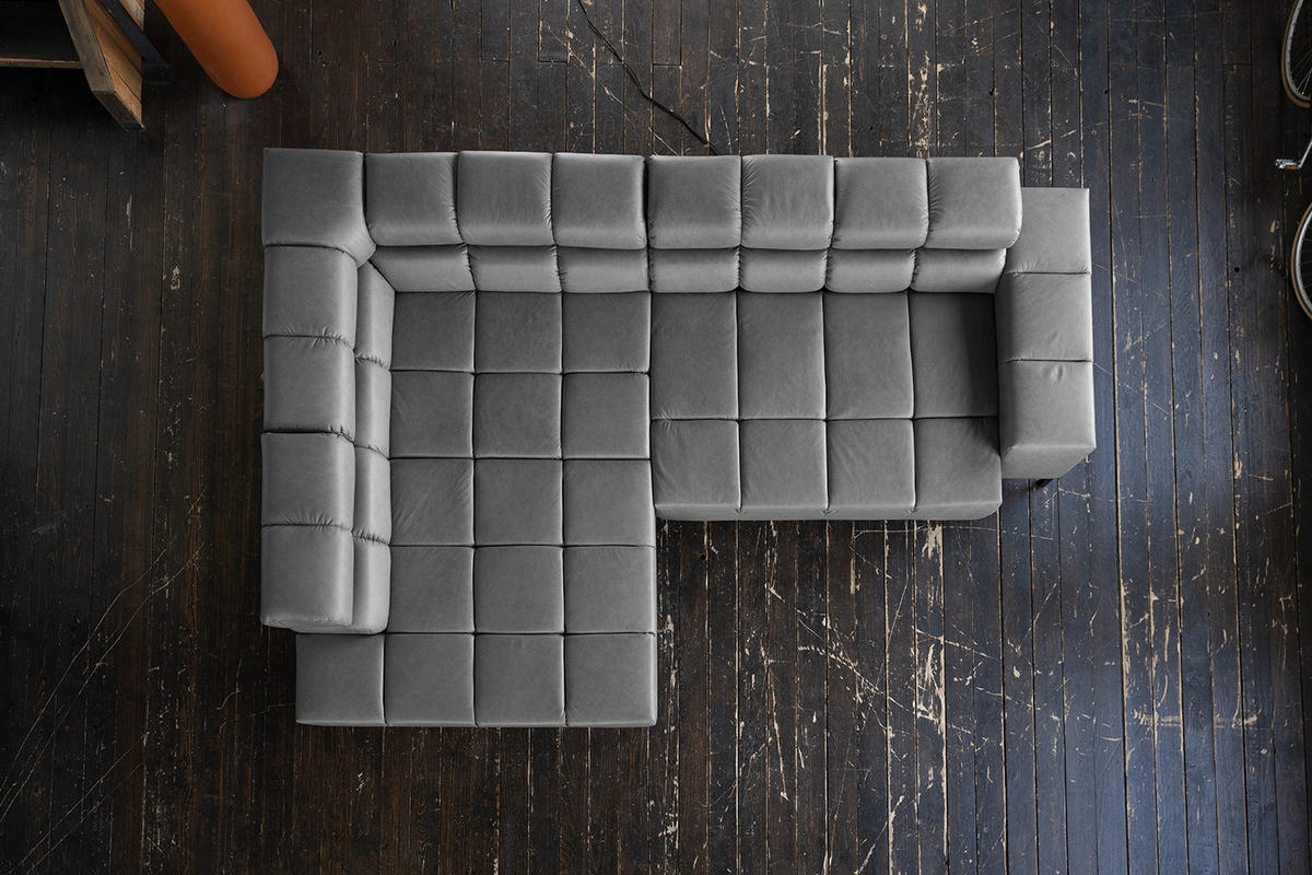 ECKSOFA NELSON Anthrazit Leder Relaxfunktion - Anthrazit/Schwarz, Leder/Metall (321/216cm) - KAWOLA