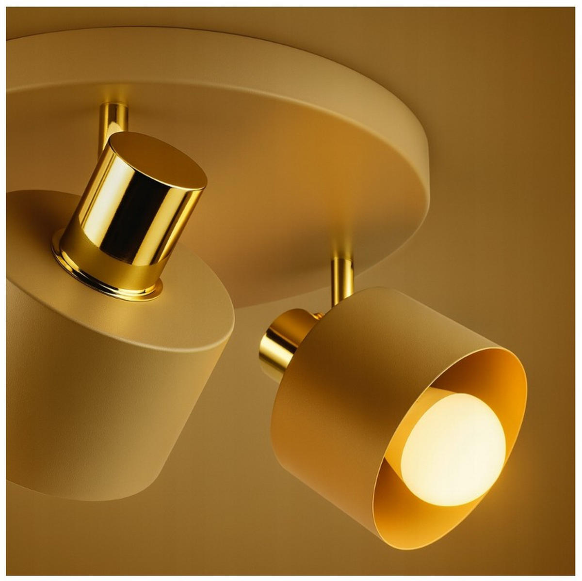 DECKENLEUCHTE Ecru - Beige/Goldfarben, Metall (40/40/21cm) - kiki design