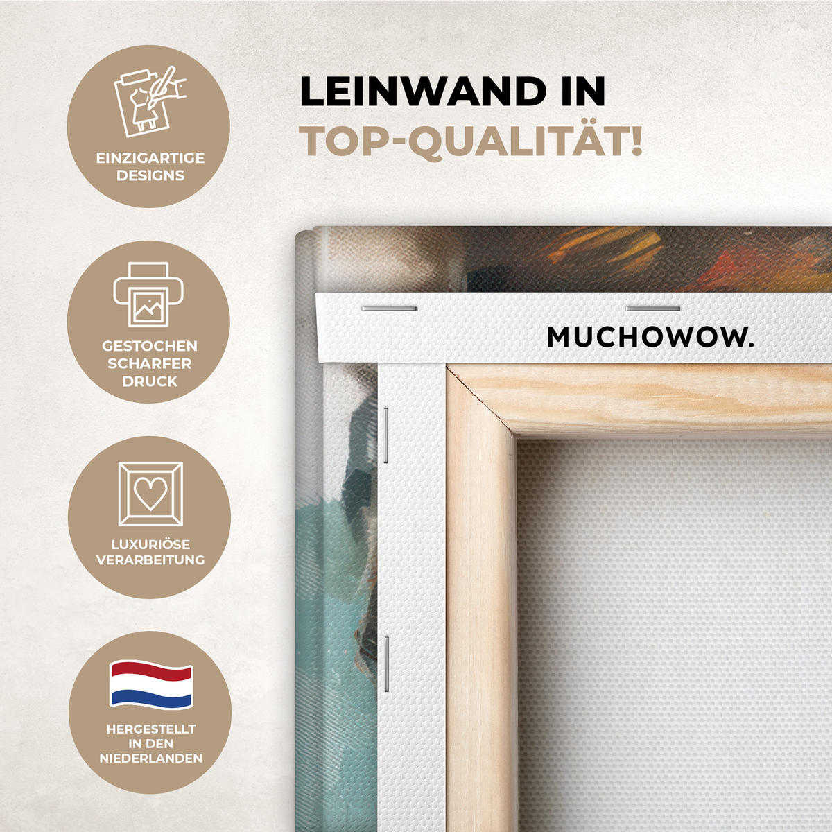LEINWANDBILD Frau - Kunst - Schmuck - Porträt 40x60 cm - Blaugrau, Textil (40/60cm) - MuchoWow