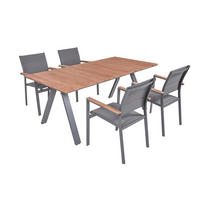 GARTEN-SITZGRUPPE Heike 5-teilig Gartenmöbel-Set - Hellbraun, Holz - DELUKE