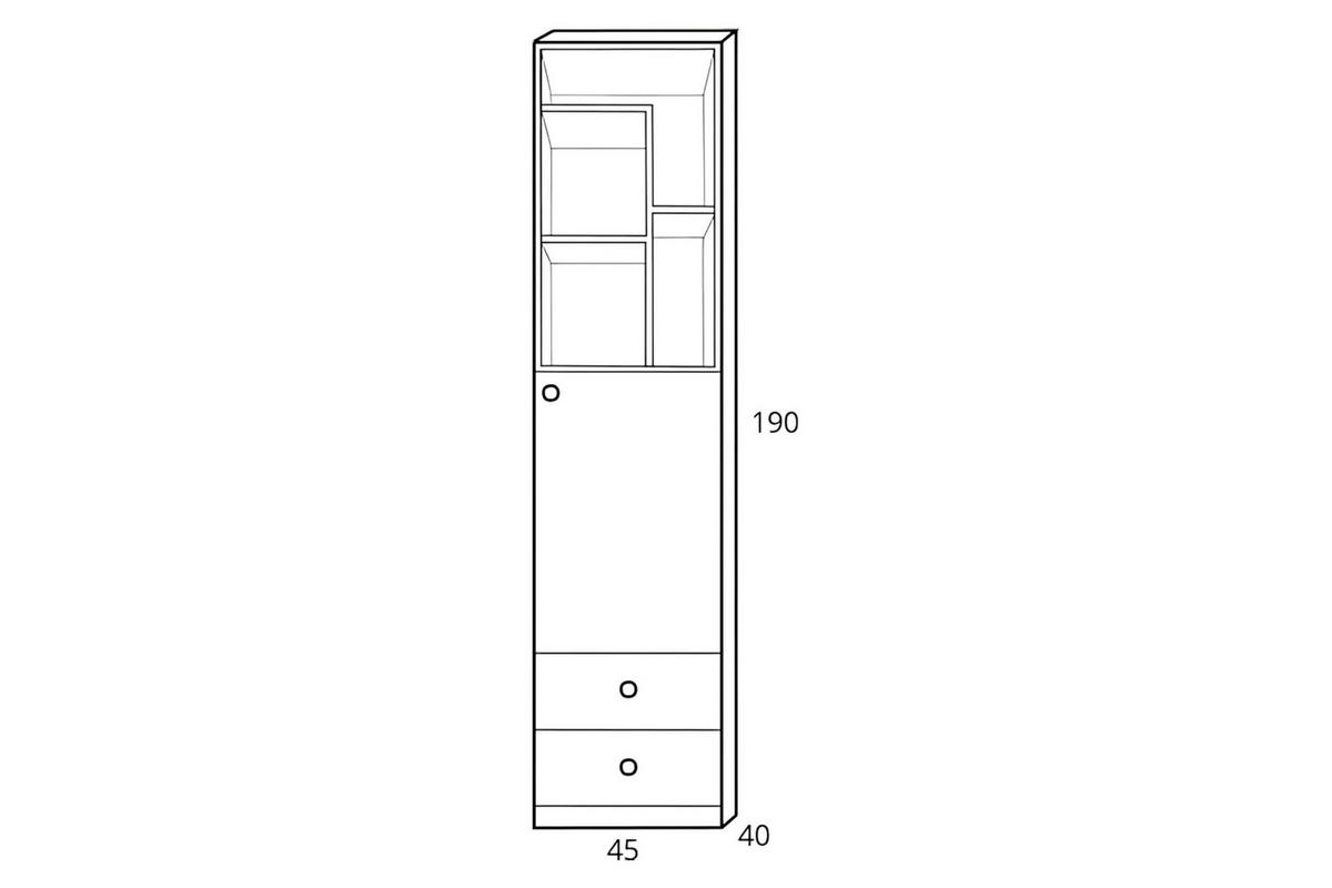 JUGENDZIMMER-SET POKO B 4-teilig in Biskuiteiche / Weiß Lux / Grau - Eichefarben/Weiß, Holzwerkstoff (250/190/55cm) - Deine Möbel 24