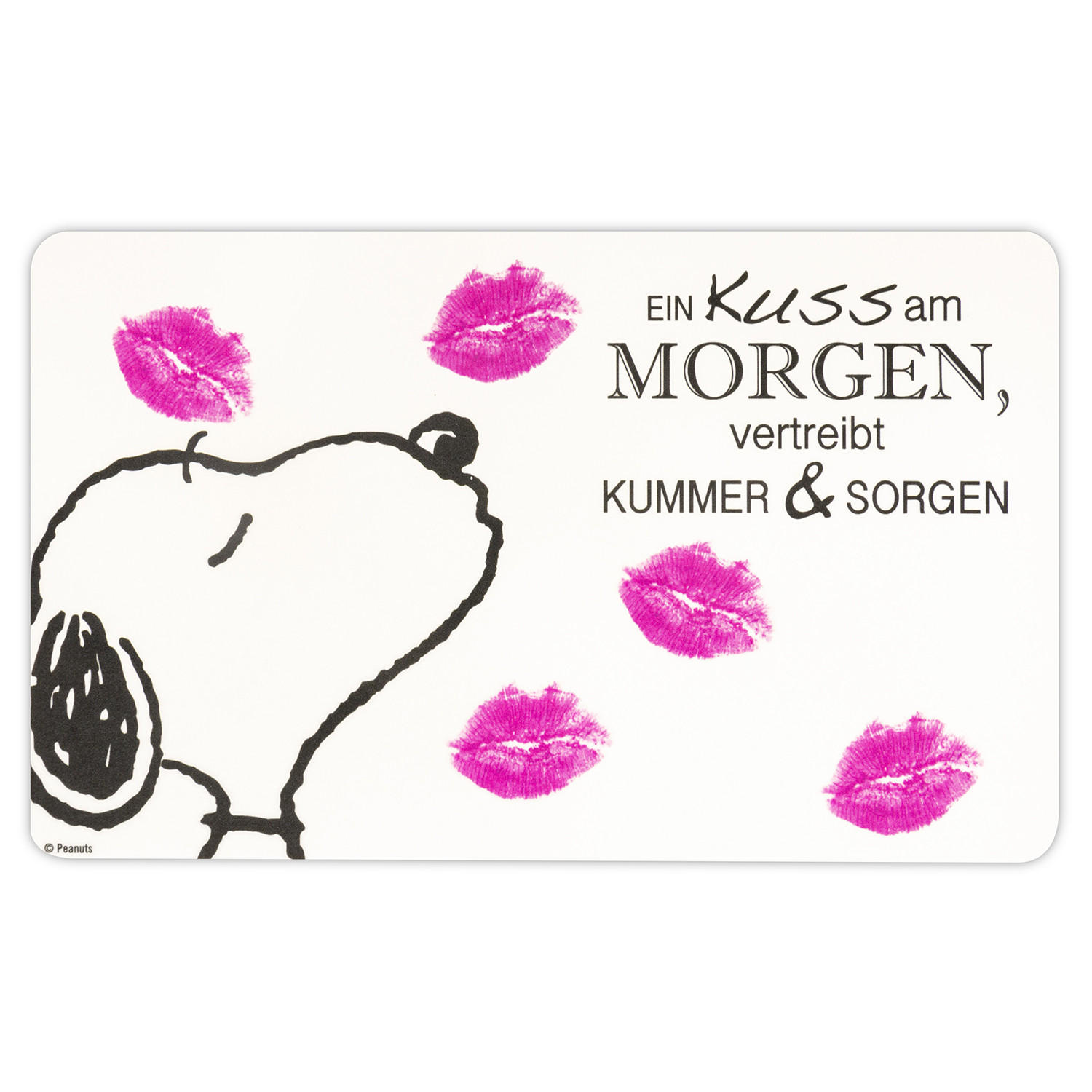 BRETTCHEN The Peanuts Snoopy Ein Kuss am Morgen Weiß/Rosa 14,5 x 23,5 cm - Multicolor, Kunststoff (14.5/23.5cm) - United Labels