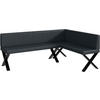 ECKBANK PETER_X - Dunkelgrau, Leder (142/196cm) - Meblini