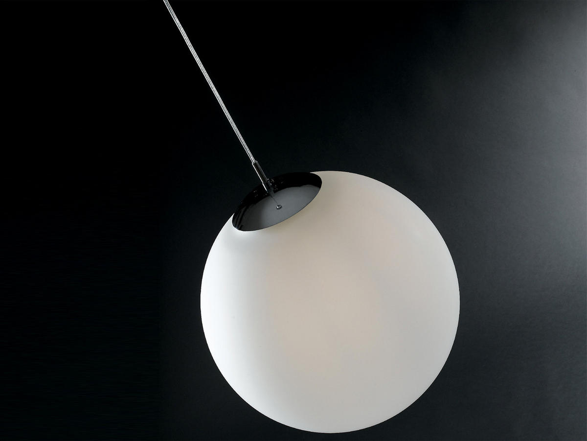 LED-PENDELLEUCHTE Glaskugel Lampenschirm, Ø35cm - Silberfarben/Weiß, Glas/Metall (41/35/100cm) - meineWunschleuchte