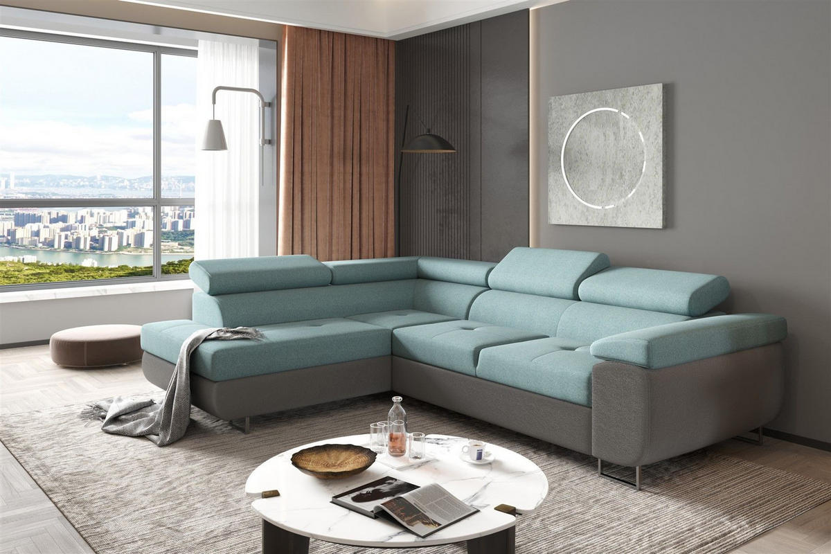 ECKSOFA Jade Mit Schlaffunktion - Grün, Holzwerkstoff/Textil (202/275cm) - Fun Möbel