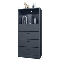 KOMMODE Pino Fronten in Anthrazit matt - Dunkelgrau/Anthrazit, Holzwerkstoff (56/125/36cm) - Vladon