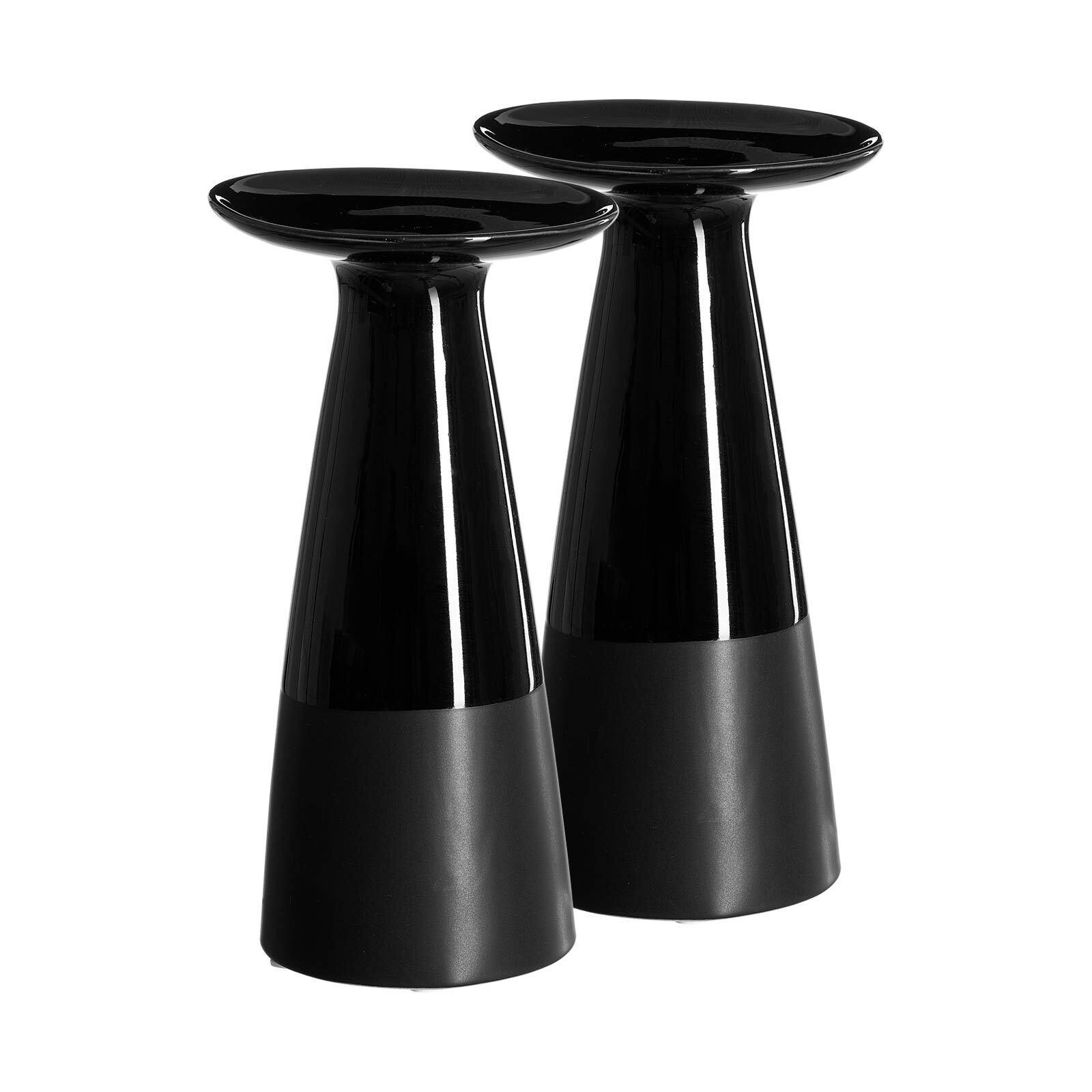 KERZENHALTER Onyx schwarz 22,5 cm 2er Set - Schwarz, Keramik (11.5/22.5/11.5cm) - Ritzenhoff Breker