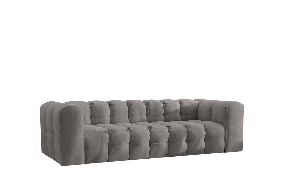 SOFA 4-Sitzer, Komfort, BALOO, stoff Schenille, Grau - Grau, Holz (250/75/106cm) - Kaiser Möbel