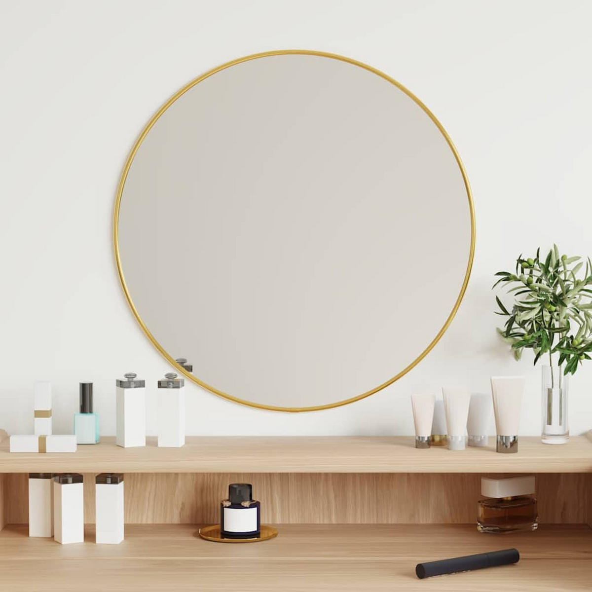 WANDSPIEGEL Golden Ø 50 cm Rund - Goldfarben, Glas (50/50/1cm) - furnicato