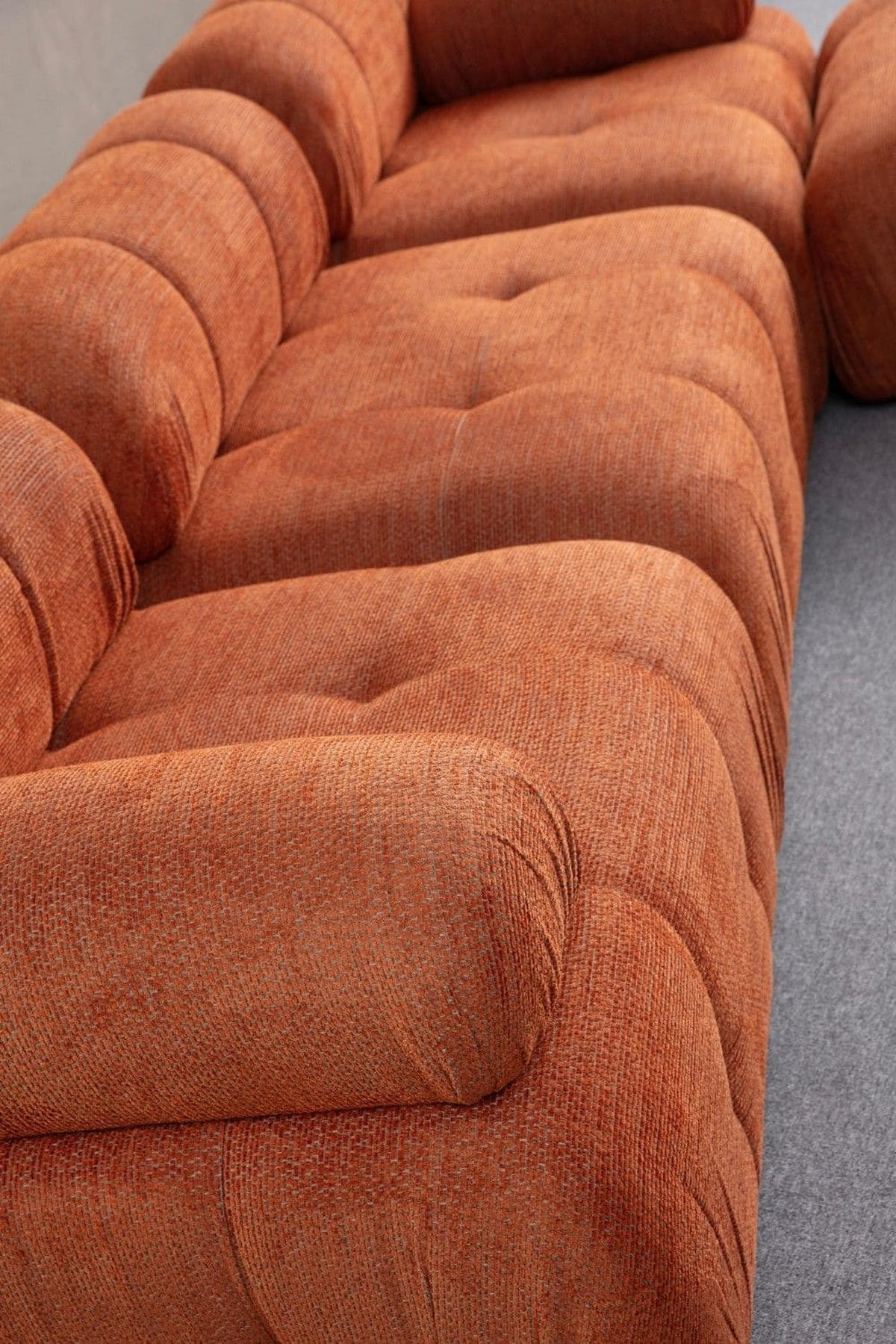 ECKSOFA inklusive Hocker - Schwarz/Orange, Holz/Kunststoff (290/160cm) - myHomelando