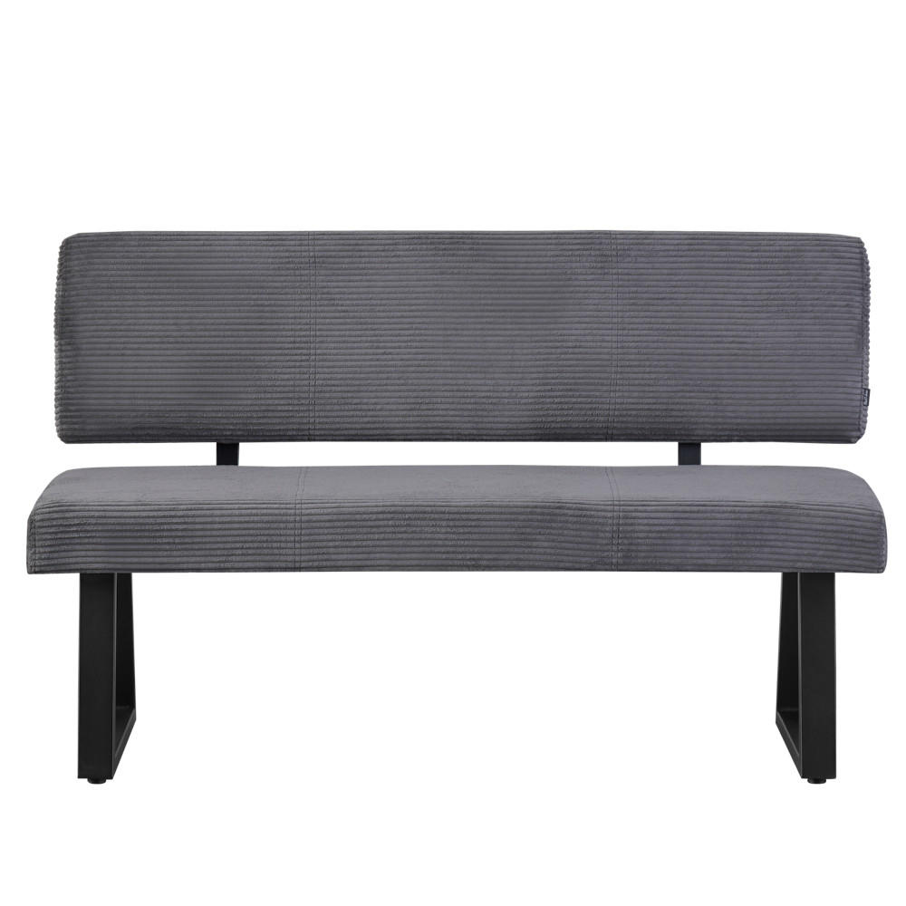 SITZBANK SIGFRID - Dunkelgrau, Textil/Metall (140/88/58cm) - B&D Home