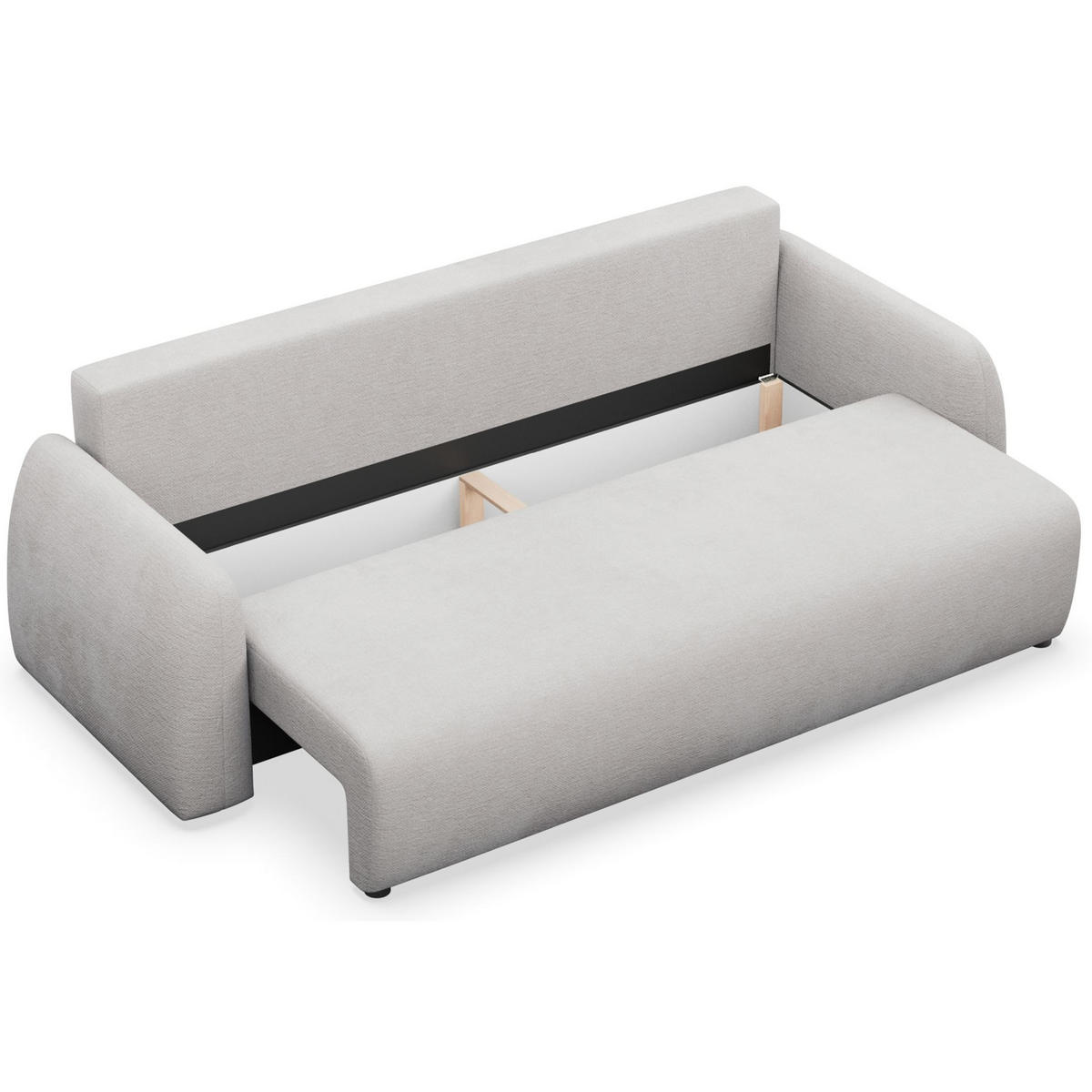3-SITZER SOFA Nubelle Hellgrau Chenille-Bezug, wasserabweisend - Hellgrau/Schwarz, Kunststoff/Textil (244/85/93cm) - Selsey