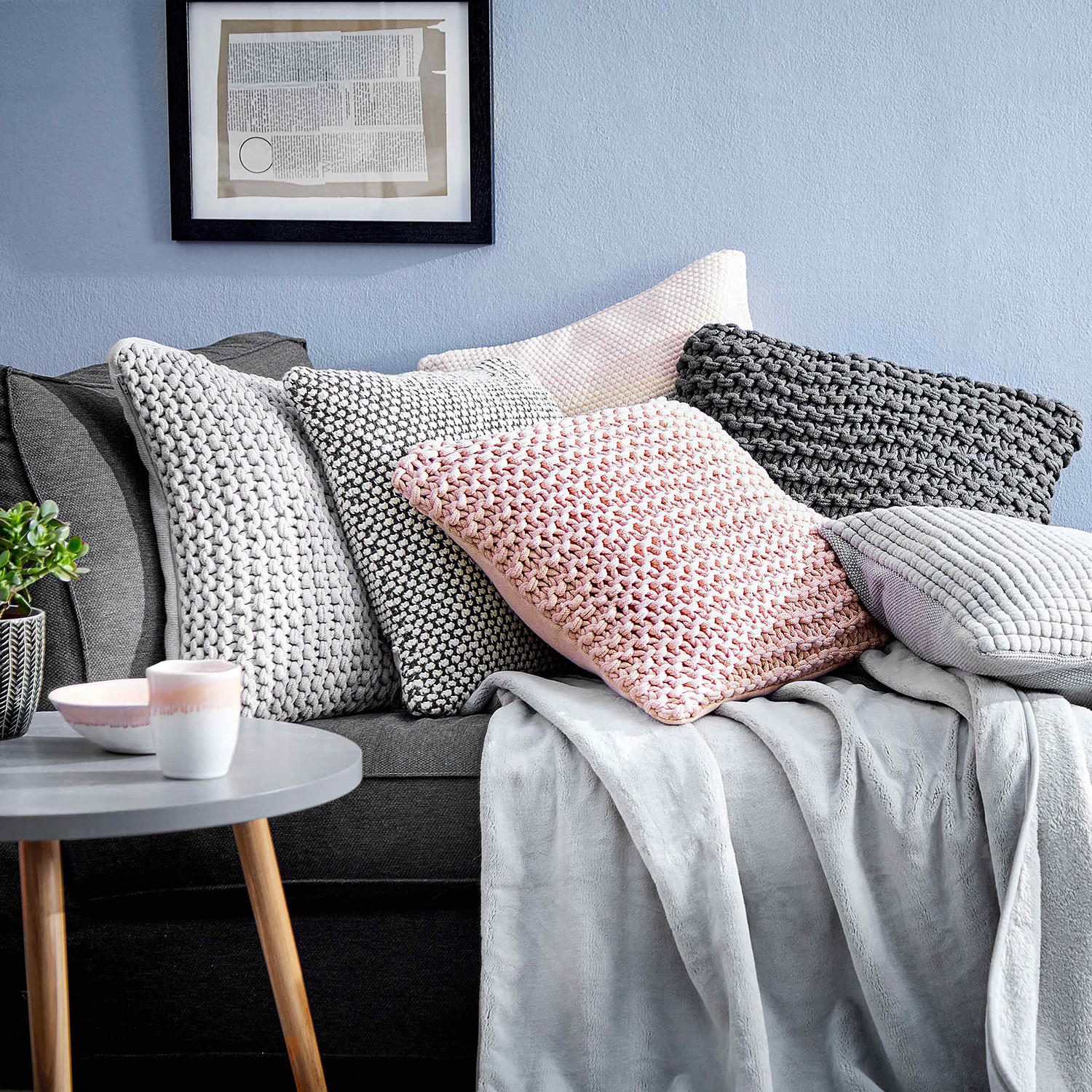 DEKOKISSEN Soft Needle - Grau, Textil (50/1cm) - BUTLERS