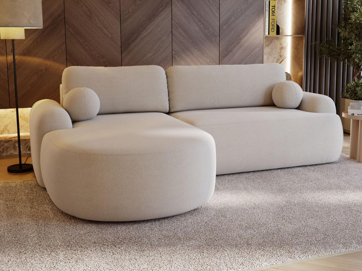 ECKSOFA Aurio Beige Links - Beige, Holz/Textil (177/261cm) - Graingold