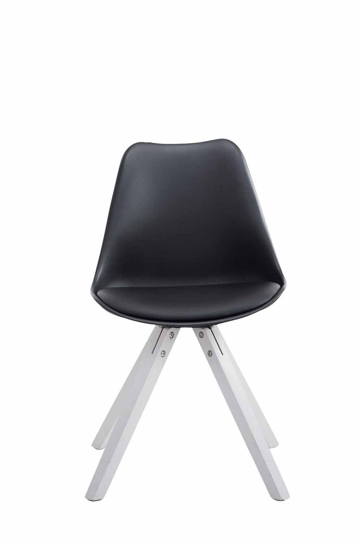 BESUCHERSTUHL Toulon Kunstleder, Gestell Buchenholz Weiß Square Schwarz - Schwarz/Weiß, Holz/Buchenholz (48/83/56cm) - TPFLiving