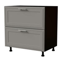 SCHUBLADENUNTERSCHRANK Salo D2/80 Schwarz / Dust Grey Matt 80 / 50 / 82cm - Blum Teilauszug - Schwarz/Grau, Holz/Holzwerkstoff (80/82/50cm) - Feldmann-Wohnen