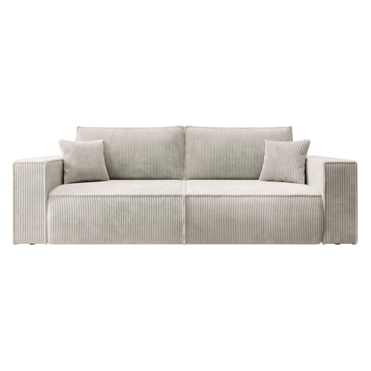 SCHLAFSOFA Farese Cremeweiß Cordbezug - Creme/Schwarz, Kunststoff/Textil (257/85/102cm) - Selsey
