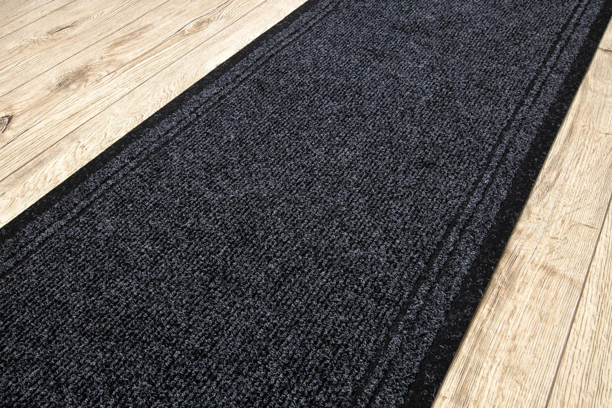 LÄUFER Antirutsch MALAGA 100/370 cm - Anthrazit, Textil (100/370cm) - rugsX