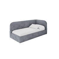 EINZELLBETT Jugendbett mit Bettkasten und Matratze H3/H4, Links - ELRY 90x200 Grau - Grau, Holzwerkstoff/Textil (90/200cm) - ALTDECOR
