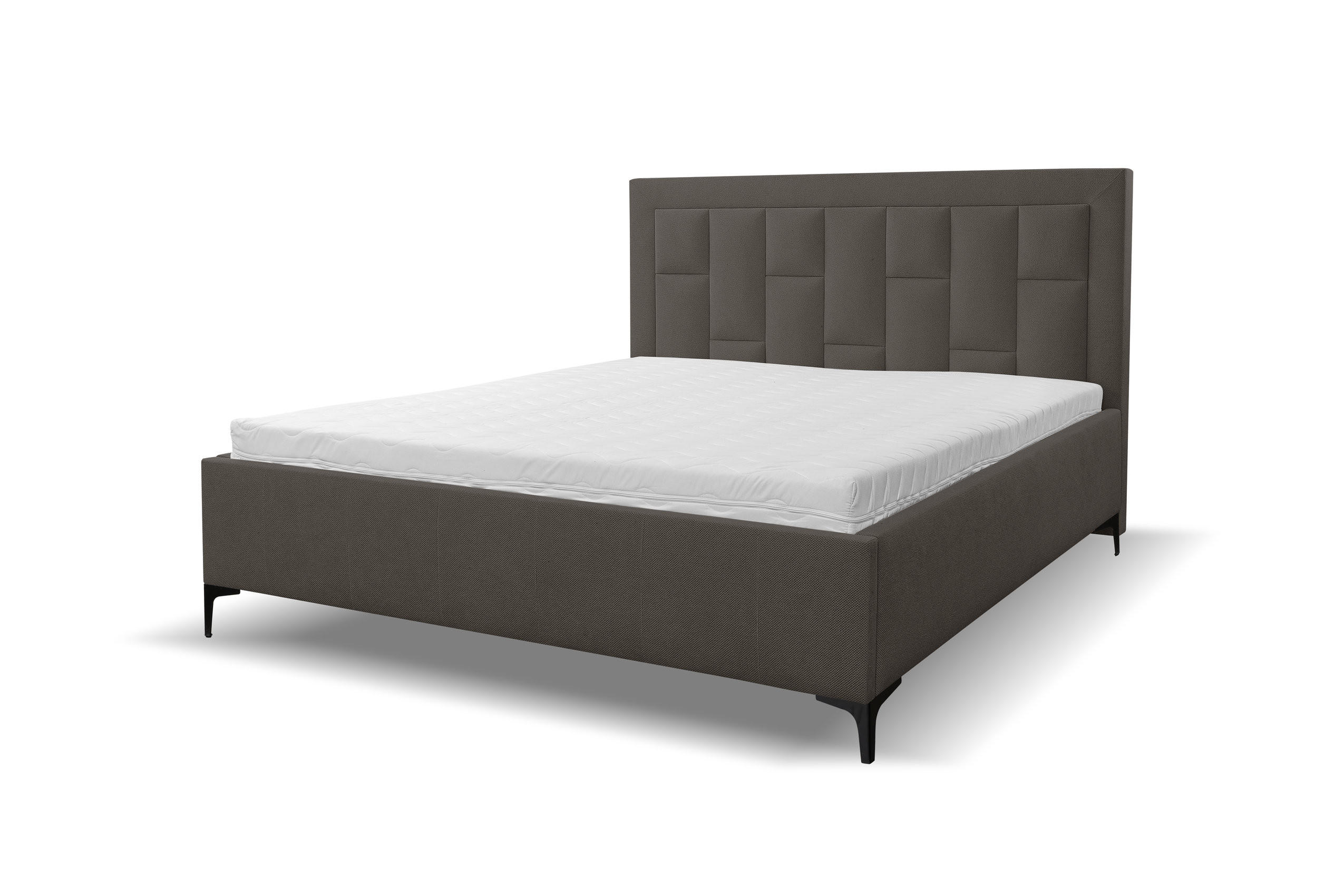 POLSTERBETT VENEZIA mit Kopfteil, 160 x200 cm, Doppelbett mit Bettkasten und Lattenrost aus Strukturstoff, Velourstoff, Frabe: Dunkelgrau - Dunkelgrau, Holz/Kunststoff (160/200cm) - VENASI MÖBEL