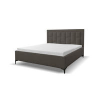POLSTERBETT VENEZIA mit Kopfteil, 160 x200 cm, Doppelbett mit Bettkasten und Lattenrost aus Strukturstoff, Velourstoff, Frabe: Dunkelgrau - Dunkelgrau, Holz/Kunststoff (160/200cm) - VENASI MÖBEL