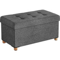 TRUHENBANK Dunkelgrau 76x38 cm mit Stauraum - Grau, Holzwerkstoff (76/40/38cm)