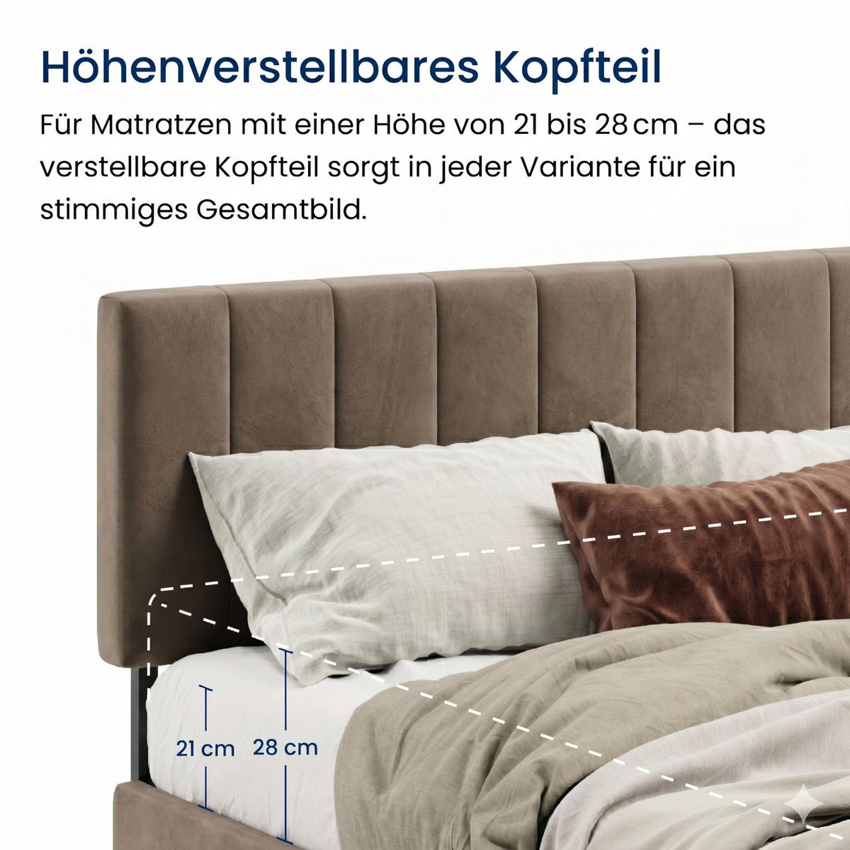 POLSTERBETT 160x200 cm in Bronze-Beige - Bronzefarben, Metall (160/200cm) - Home Collective