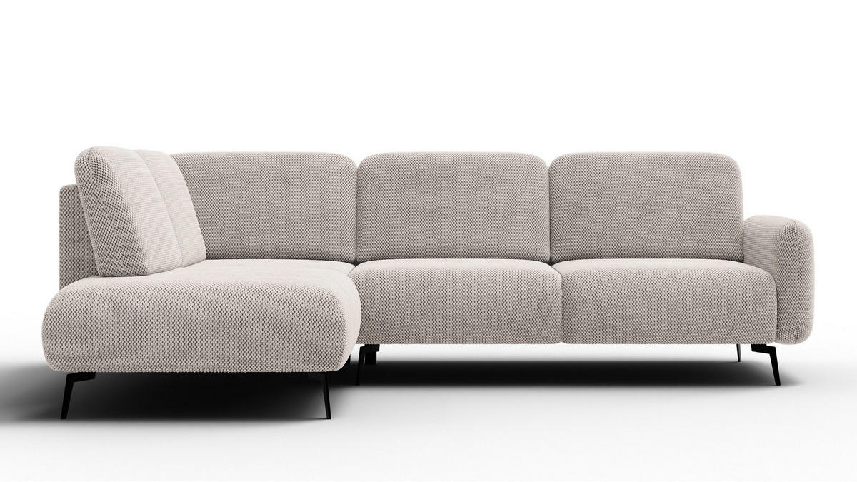 ECKSOFA FEBE 5-Sitzer links, beige - Beige/Schwarz, Holz/Textil (271/190cm) - Courtois Laville