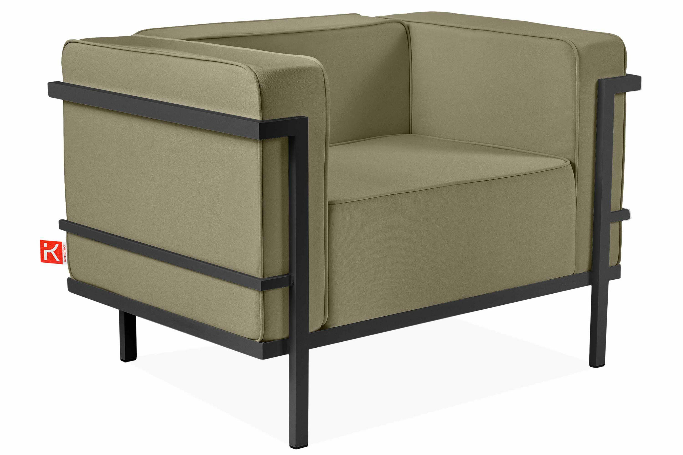 GARTENSESSEL TRIGLO Stahlgestell, Modern, Dunkelgrau/Beige - Dunkelgrau/Beige, Textil/Metall (99/70/69cm) - KONSIMO®