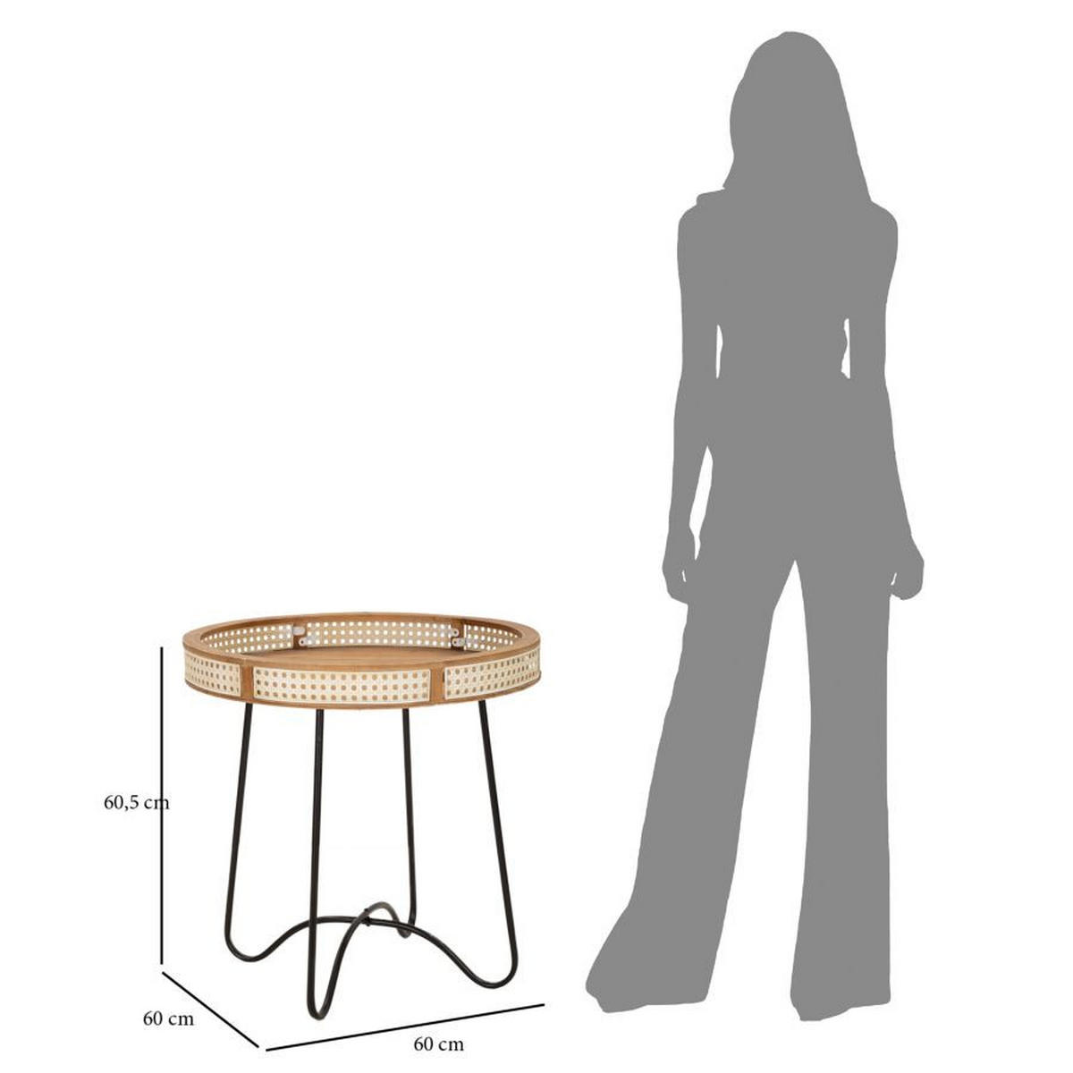 BEISTELLTISCH Fuji, mehrfarbig, Eisen und MDF, 60 x 60 x 60,5 cm - Multicolor, Holzwerkstoff/Metall (60/60/60.5cm) - Mauro Ferretti