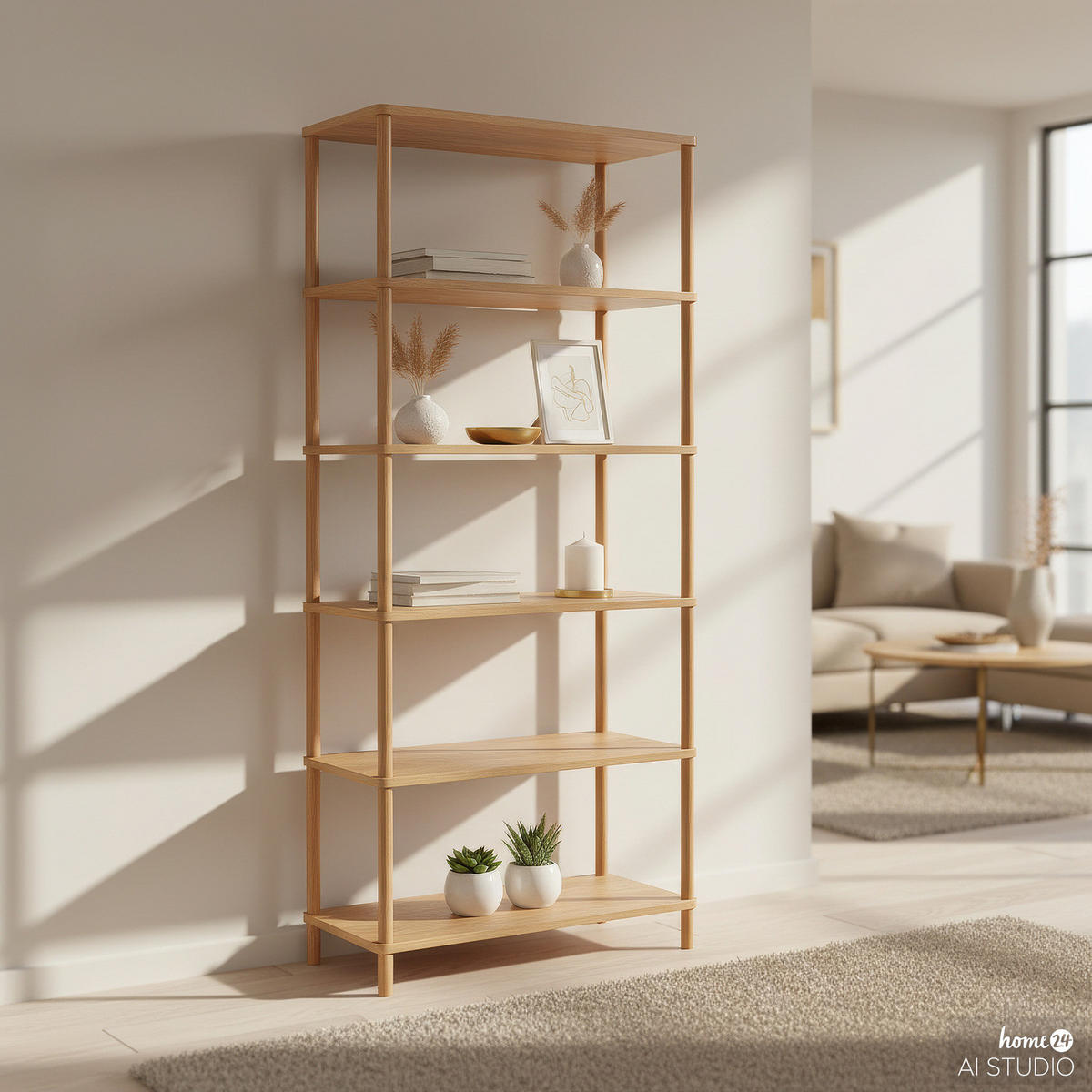 REGAL - Eiche Dekor / Eiche - Braun, Eichenholz/Holz (80/180/35cm) - home24