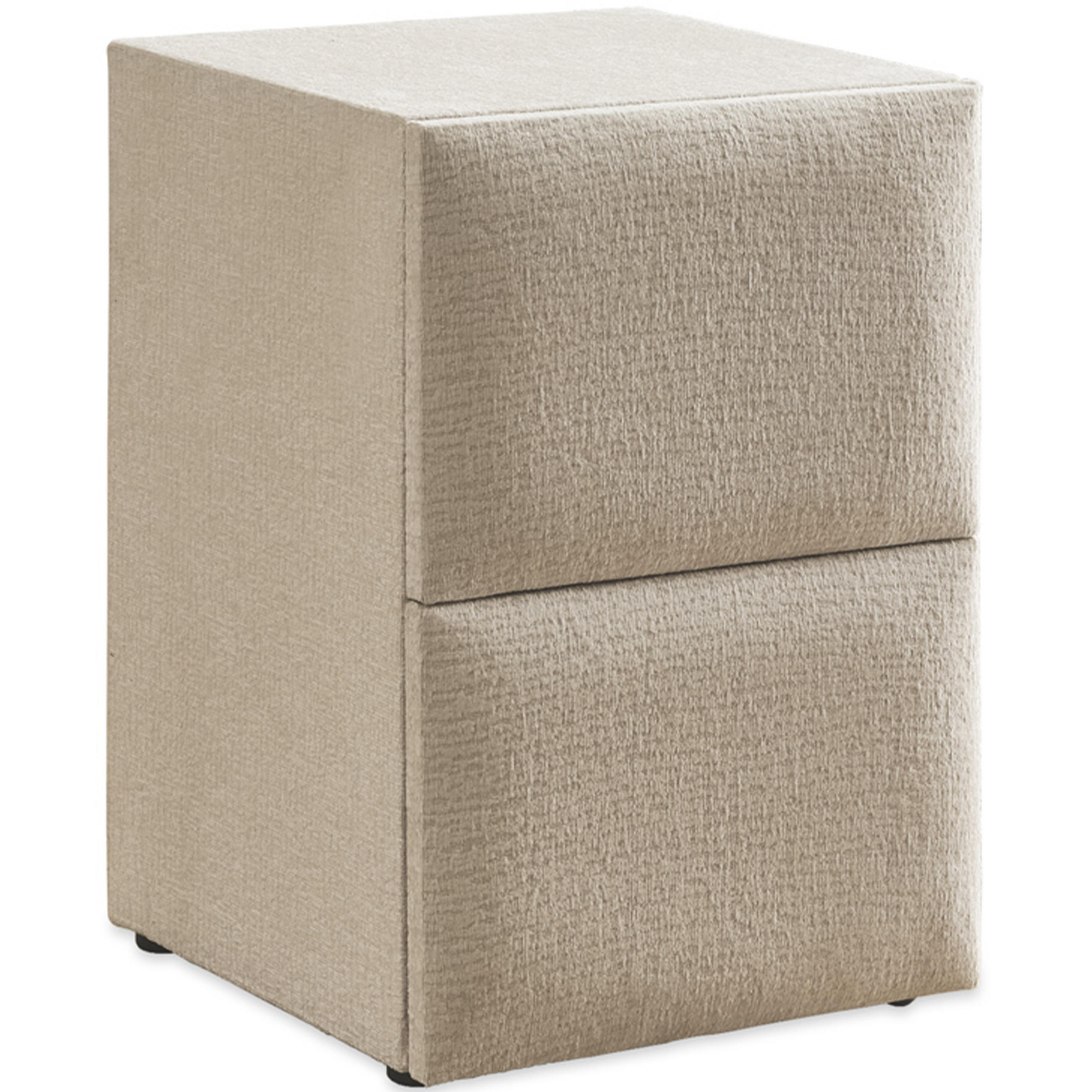 NACHTTISCH CANNES 45/45/60 cm, Ivory, zwei Schubladen - Creme/Schwarz, Holz/Kunststoff (45/60/45cm) - Consilio Concept