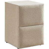 NACHTTISCH CANNES 45/45/60 cm, Ivory, zwei Schubladen - Creme/Schwarz, Holz/Kunststoff (45/60/45cm) - Consilio Concept